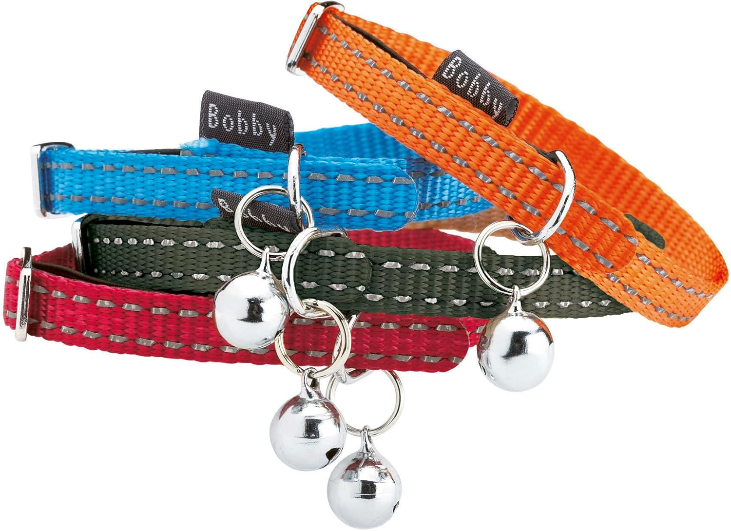 Bobby Safe Coloured Nylon Cat Collar, Durable, Choke Resistant, Reflective, Adjustable, Turquoise - 30 X 1 Cm image number 1