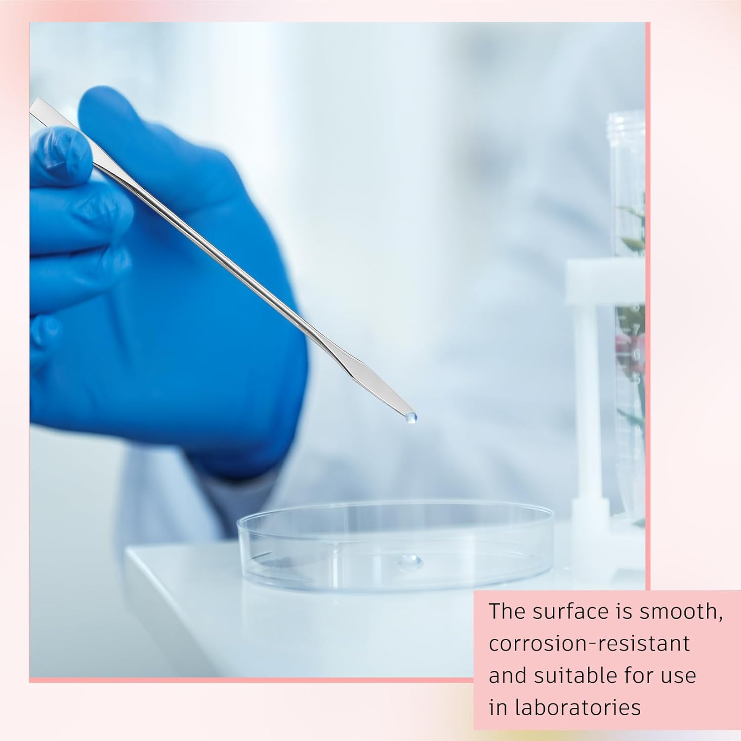 Shappy 10 Pcs Makeup Spatula Set, Lab Spatula Bulk, Mini Double Ended Micro Stainless Steel Cosmetic Spatulas Tools for Beauty & Lab & Food - Square Head for Scraping and round Head for Mixing image number 2