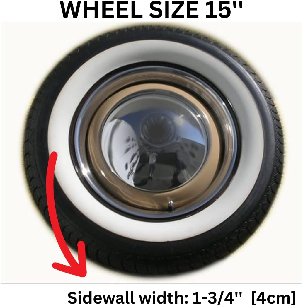 15 INCH Wheel X 2" Side White Wall TIRE Trims PORT a WALL Set 4PCS Very Popular image number 5