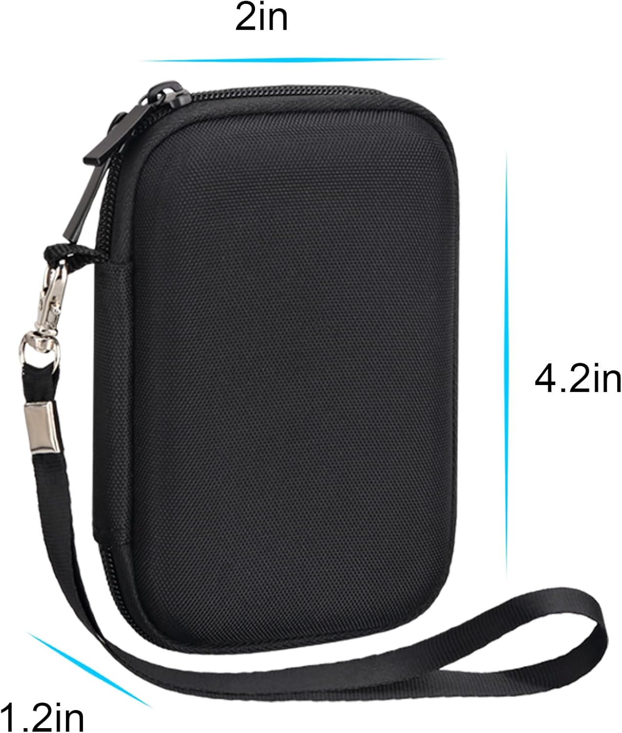 Lacdo Hard Carrying Case for Samsung T5 EVO Portable SSD 2TB 4TB 8TB USB 3.2 Gen 1 External Solid State Drive Hard EVA Shockproof Water-Resistant Protective Storage Travel Bag, Black image number 2