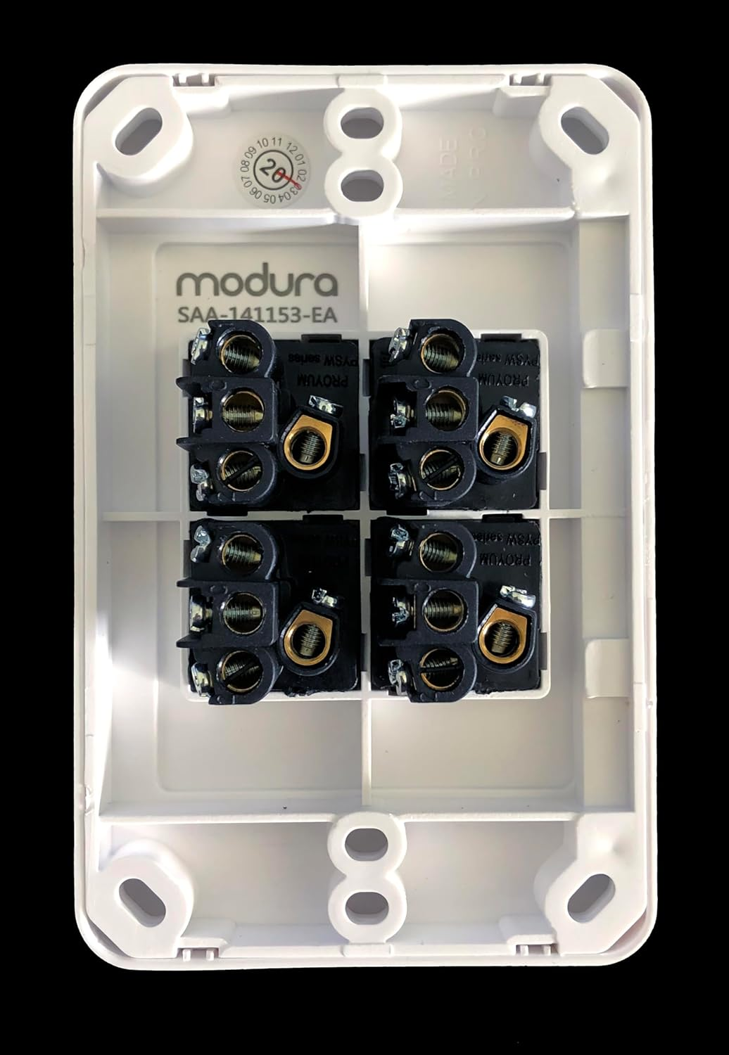 Wall Switch Plate 4 Gang with Printed Fan Light Heat Heat for Bathroom 3-In-1 Unit image number 1