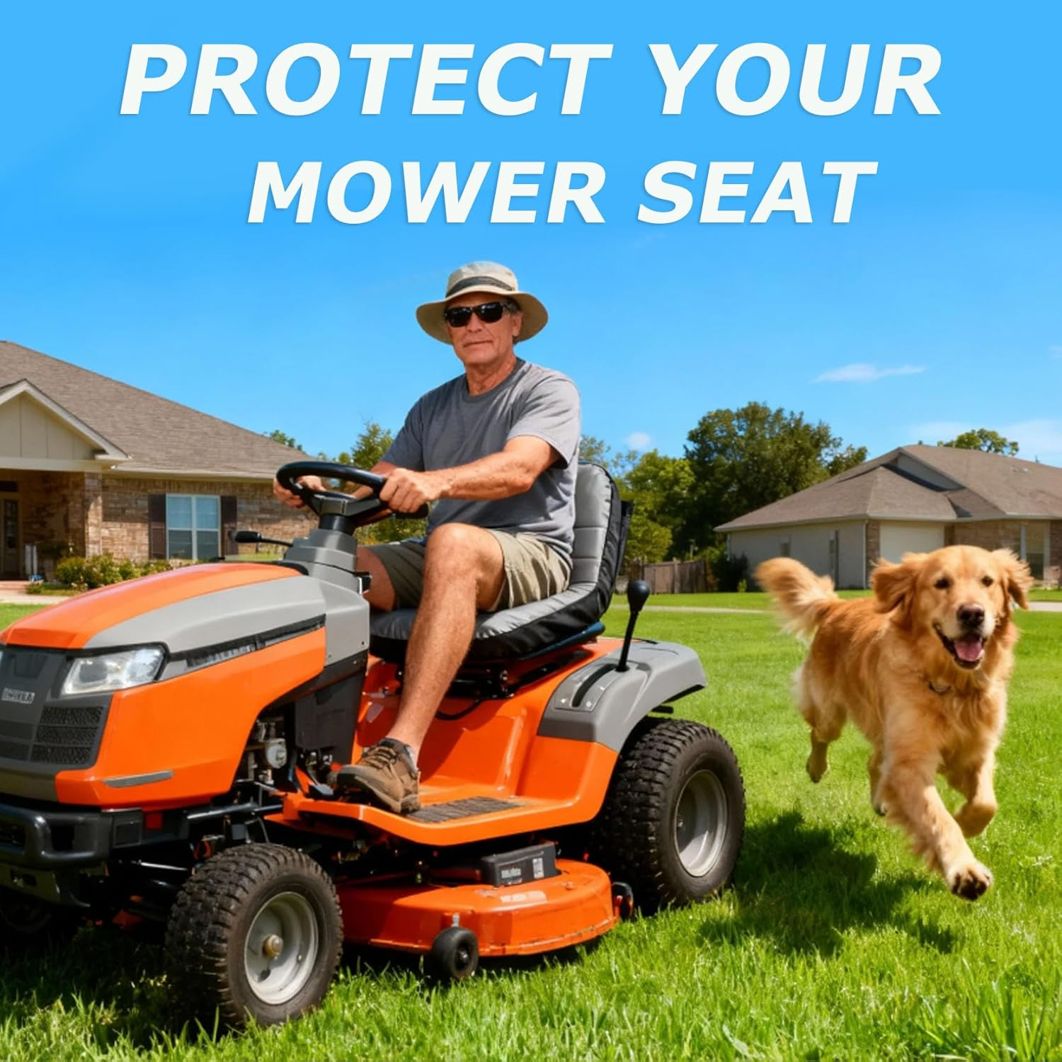 Lawn Mower Seat Cover for John Deere Riding Tractor Seat Cover,Compatible with Craftsman,Cub Cadet,Kubota(M) image number 5