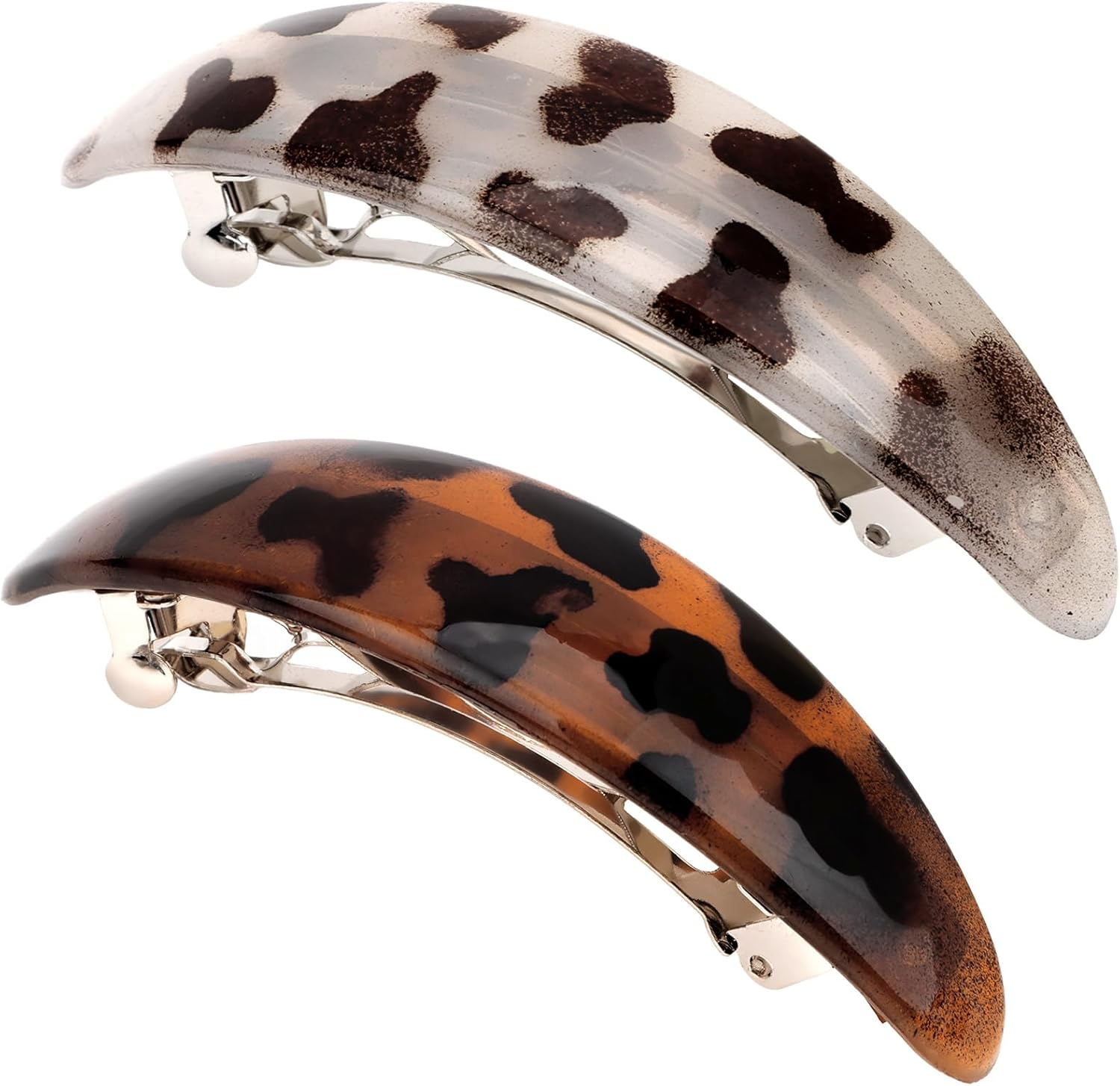 Bumlofa Set of 2 Leopard Hair Clips &ndash; Trendy Women'S Hair Clips for Stylish Hairstyles, Retro Look and Strong Hold