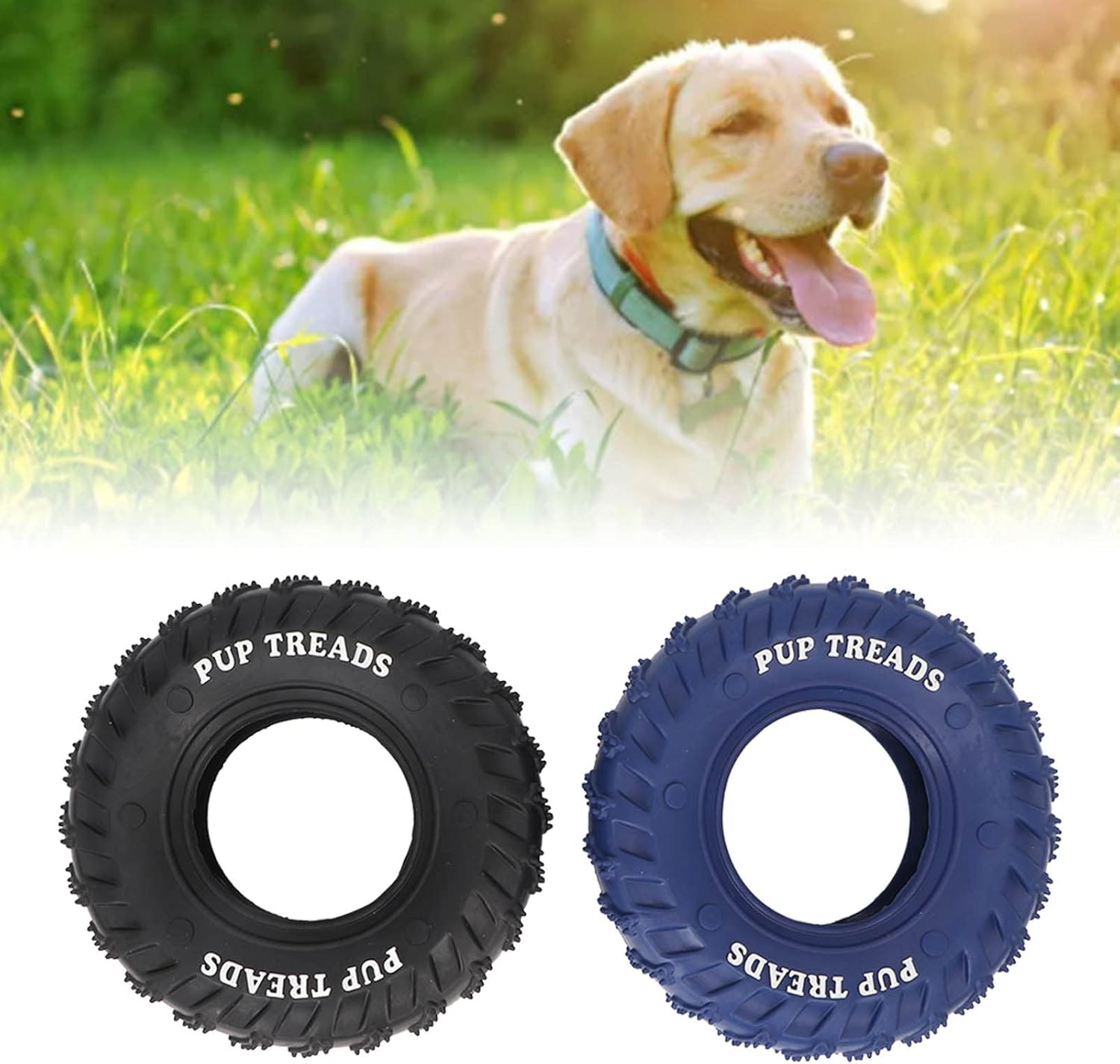 Topiky Pack of 2 Durable Rubber Chew Toy and Treat Dispenser for Powerful Chewers, Chew Toys for Aggressive Chewers, Dog Toys for Interactive Play, Medium image number 5