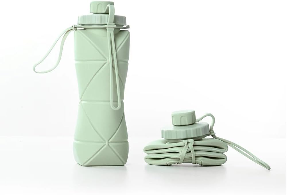 Lianjia Collapsible Water Bottles for Travel Essentials，Lightweight, Durable, and Leak Proof Design for Foldable Water Bottle ，Expandable Bpa-Free for Travel Water Bottle，600 Milliliters（Green） image number 6