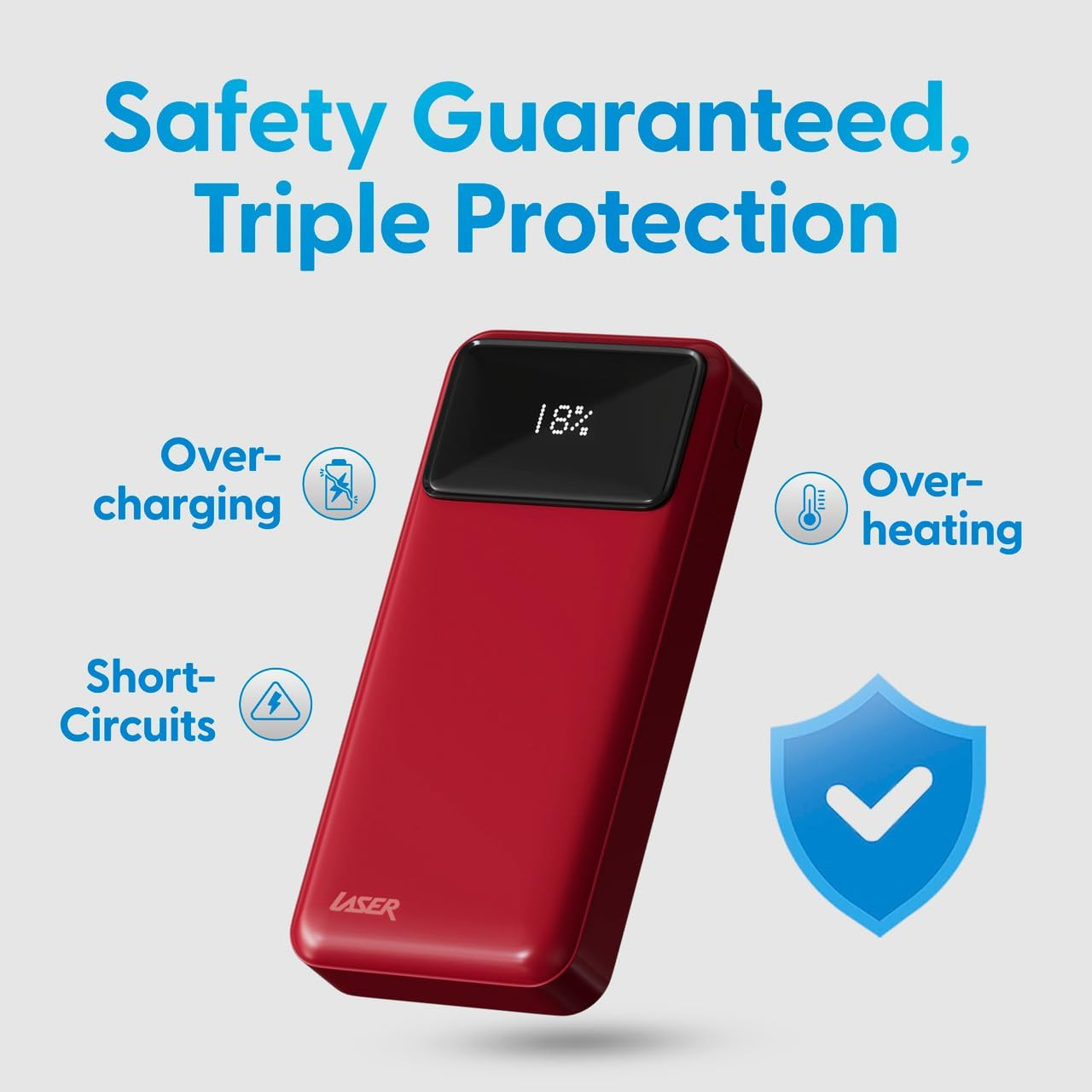 Laser 20000Mah Powerbank Portable Charger with USB-C and USB-A Output, LED Display, 3-In-1 Cable Included - Travel Accessories for Iphone15/14/13/12/Pro Max, Samsung, Ipad, Tablet, Everyday and Travel