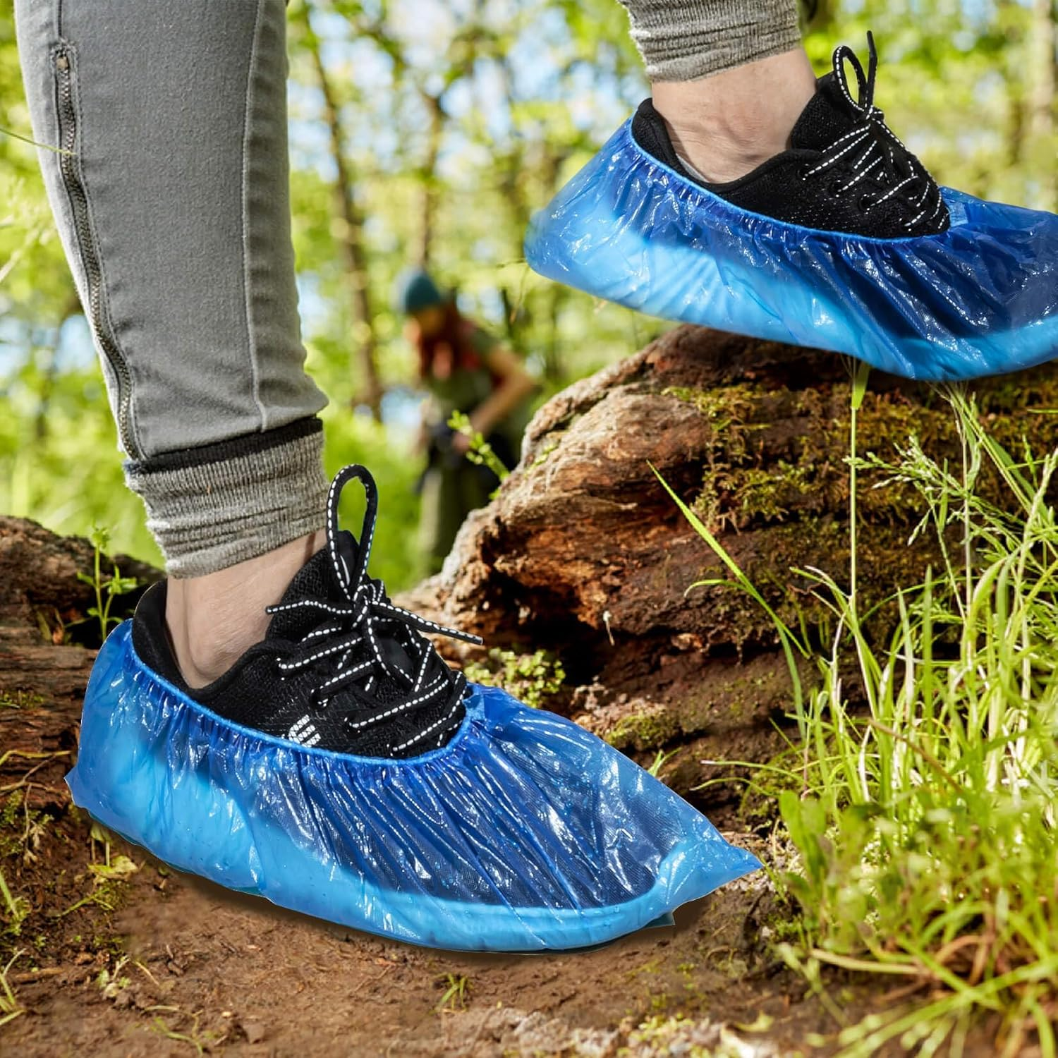 60 Pack (30 Pairs) Shoe Covers - Boot Covers Plastic Disposable Waterproof Shoe Covers for Men and Women Fits All Sizes of Shoes for House Cleaning image number 1