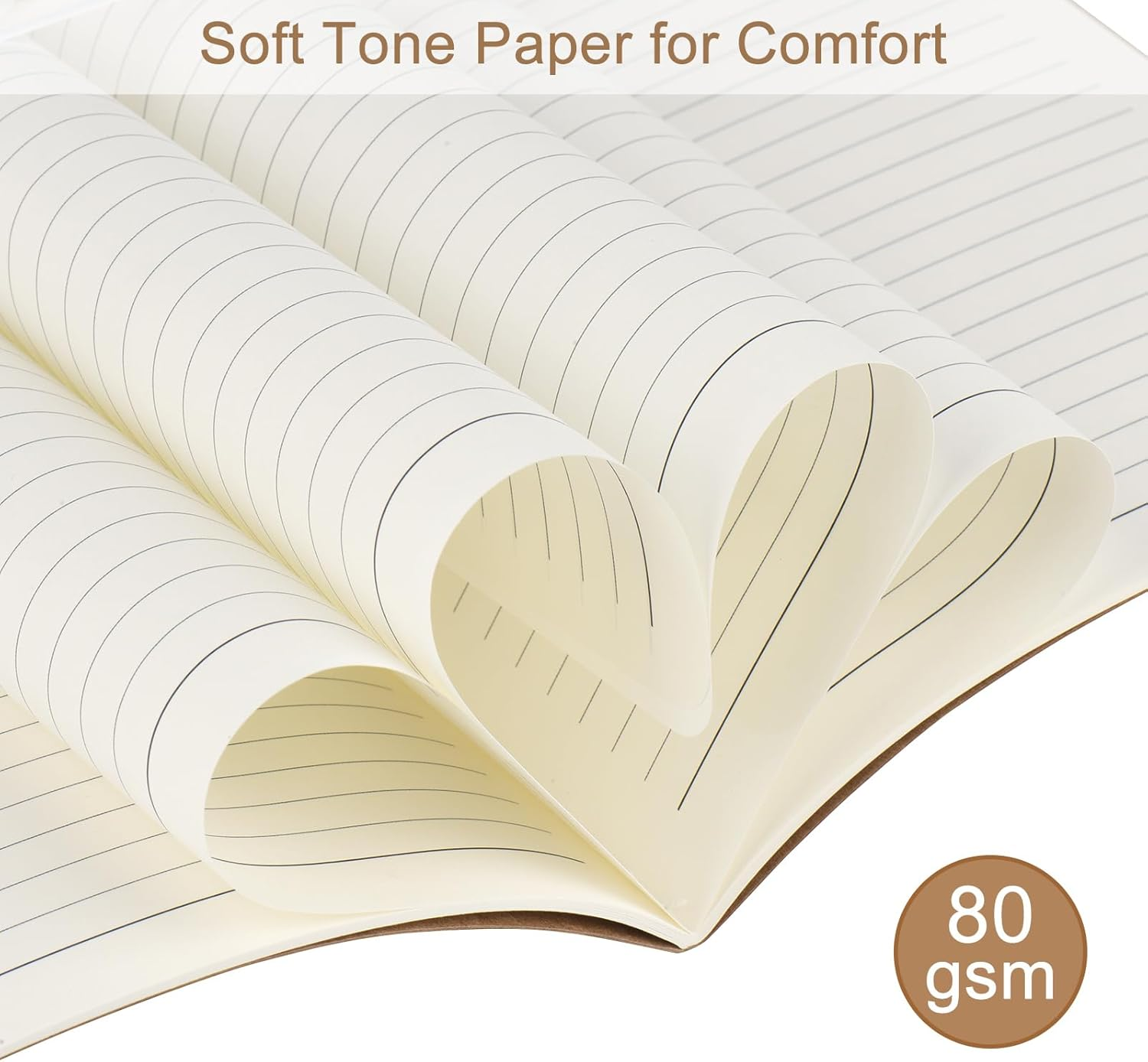 ZCZN 12 Pack A5 Kraft Notebook, Lined Notebooks for Work, Travel, School, 60 Pages/30 Sheets image number 6