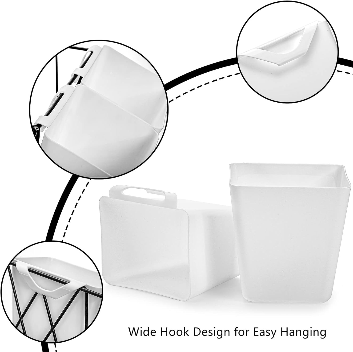 ZEAYEA 12 Pack Hanging Cup Holder, Utility Rolling Cart Accessories, Hanging Pencil Holder, Space Saving Hanging Storage Container Bucket for Organize Home Kitchen Office Craft Supply image number 5