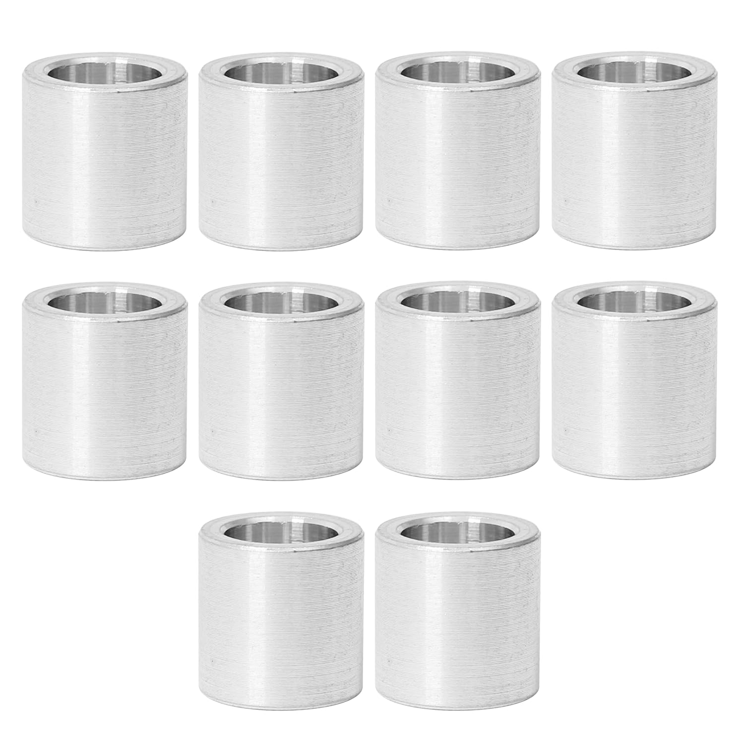 Zhooooonglf 10Pcs M8 Aluminum Spacers, Metal Spacer Aluminum round 8.2Mm ID X 12Mm OD X12Mm L Thickness Screw Standoff for M8 Screw Bolts Silver image number 2