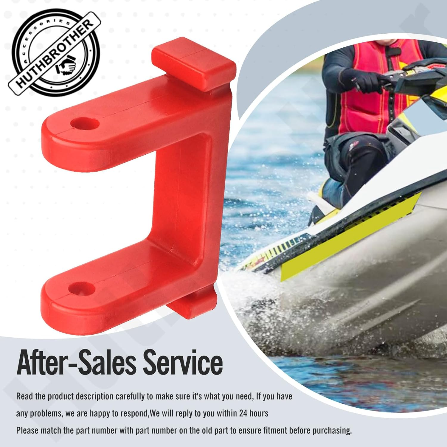 Huthbrother Bow Stops PWC-5A Trailer Bumper W/Hitch Compatible with Jet Ski Ski Doo, Waver Runner, Pwc,Replace 5801632 BY6105 image number 3