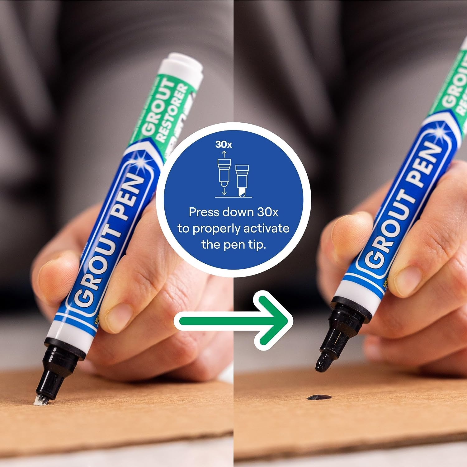 Grout Pen - Designed for Restoring Tile Grout in Bathrooms & Kitchens (Black) image number 6