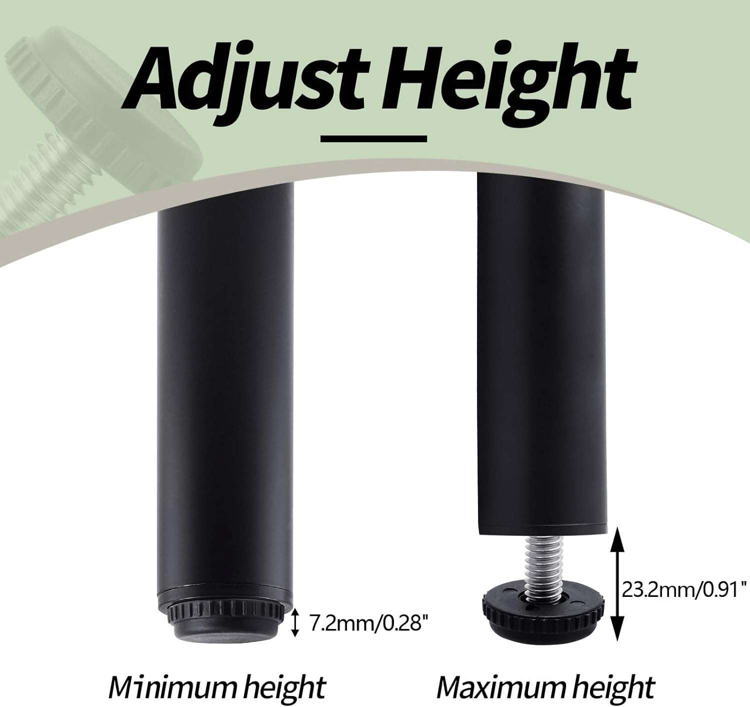 Litoexpe 5/16&rdquo;-18 Stainless Steel Screw Furniture Leveling Feet, Adjustable Patio Furniture Levelers for Table and Chair Legs, 12-Pack image number 6