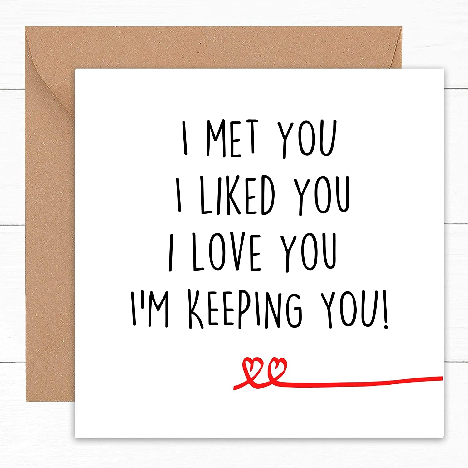 Happy Wedding Anniversary Cards | Valentines Cute Funny Card | for Wife Husband Girlfriend Boyfriend Him Her | Partner Gay LGBT Gift | Handcrafted | 1St 2Nd 3Rd 4Th 5Th Year Ruby Tin Golden | 6" image number 2