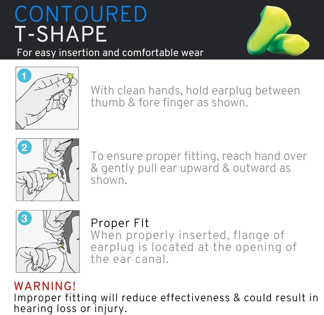 Prosafe Soft Earplugs Foam for Sleeping Travel Safety Study Noise Polyurethane Disposable Uncorded Box of 200-Pairs Class 4 Certified image number 1