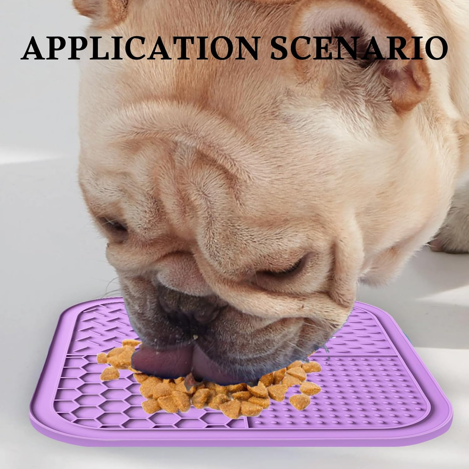 Lick Mat for Dogs & Cats (2 Pack) with Suction Cups, Anxiety Relief, Dog Toys for Bathing & Grooming, Comes with Silicone Scraper, Peanut Butter Licking Pad for Dogs and Cats, Helps Calm Pets image number 2