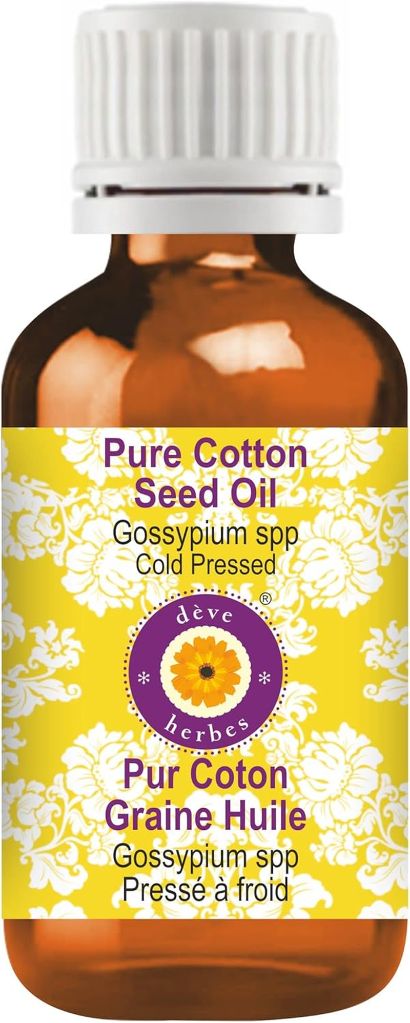 Deve Herbes Pure Cotton Seed Oil (Gossypium Spp) Natural Therapeutic Grade Cold Pressed 100Ml (3.38 Oz) image number 3