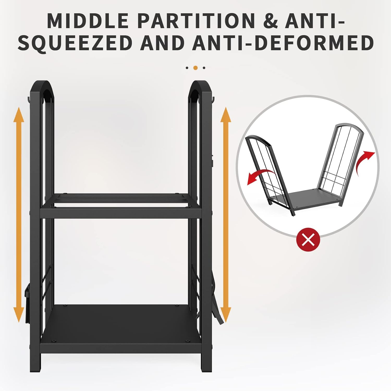 Mr IRONSTONE Firewood Rack with Fireplace Tools Set, Fireplace Tool Rack for Indoor Outdoor Fire Log Holder Wrought Iron Large Wood Stove with Firepit Tools, Brush, Shovel, Poker, Tongs, Black image number 2