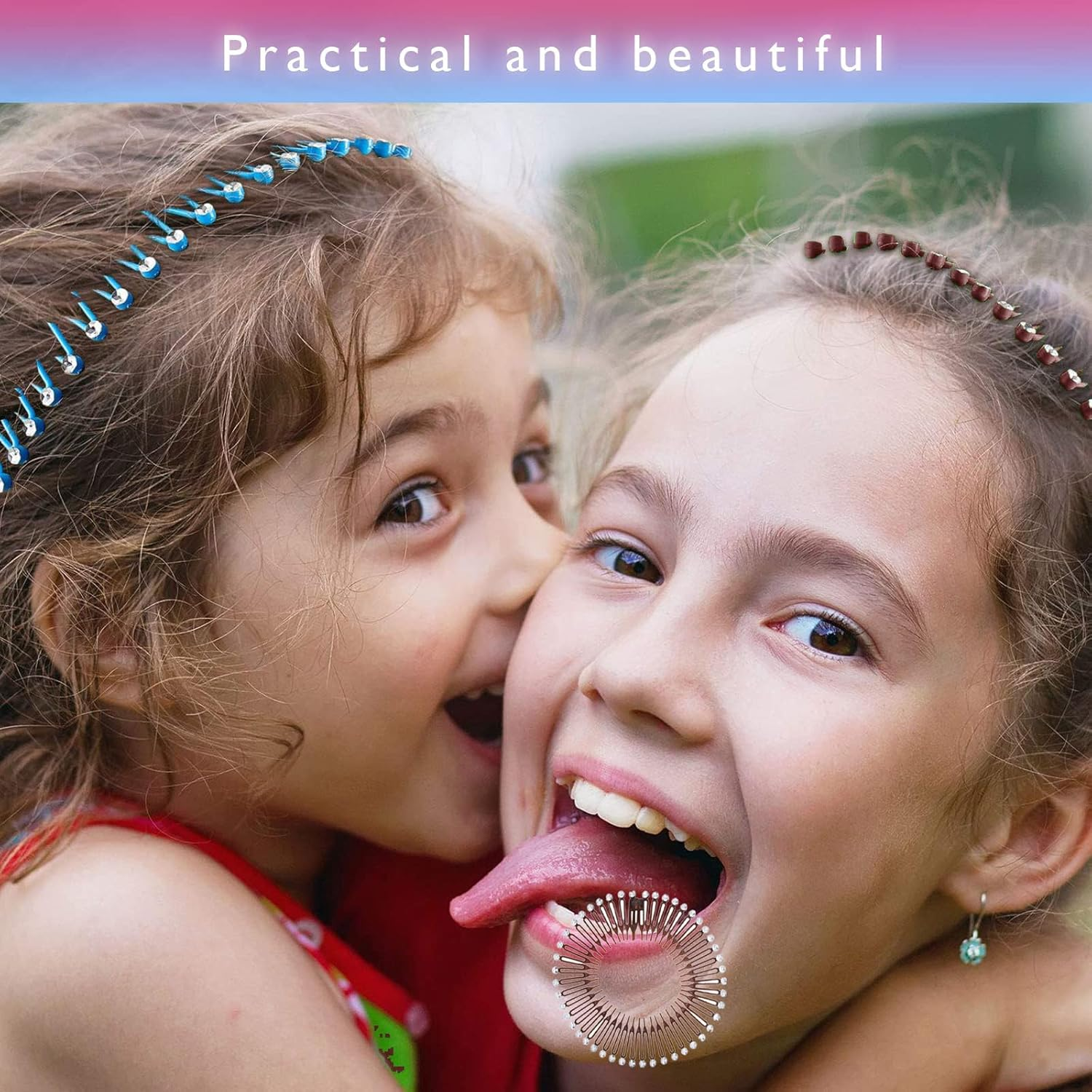 18 Pieces Full Circular Stretch Comb Flexible Plastic Circle Comb Stretch Hair Comb Headband Hair Band Holder for Women Girls 6 Colours image number 4