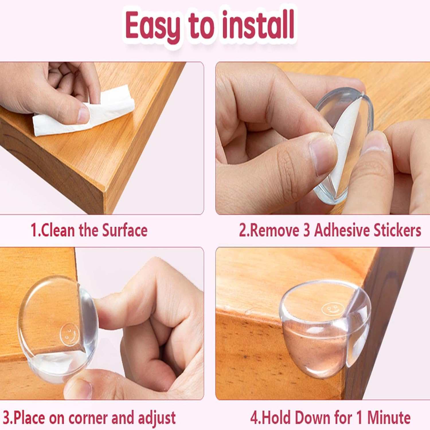 12 Pack Corner Protector for Baby, Clear Furniture Corner Guard & Edge Safety Bumpers for Table Edges & Sharp Corners - Baby Proofing (Round)