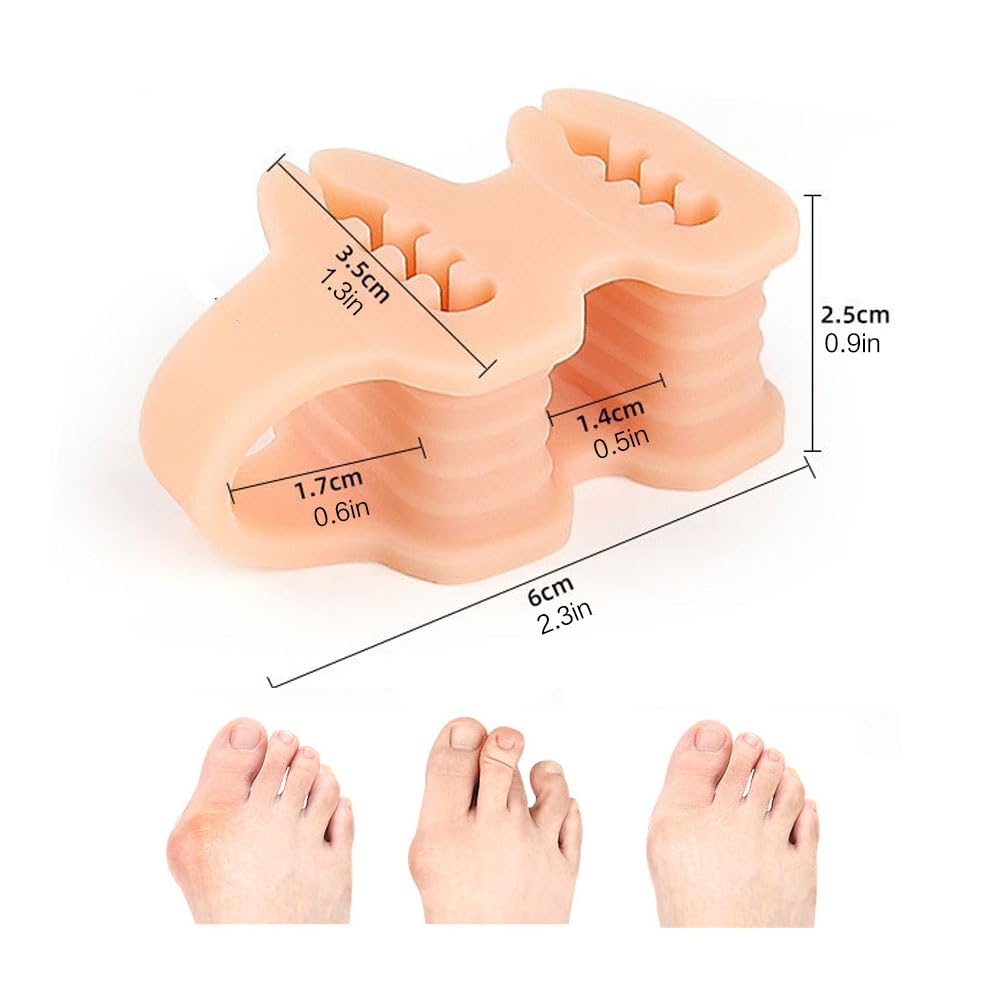 Toe Spacers Double Hole Duckbill Separators，Toe Straighteners，Toe Separators Hallux Valgus Overlapping Toe Hammer Toe Separator，Bunion Corrector for Women，Slippers Sandals Flip Flops 10 Pieces (Gelb) image number 1
