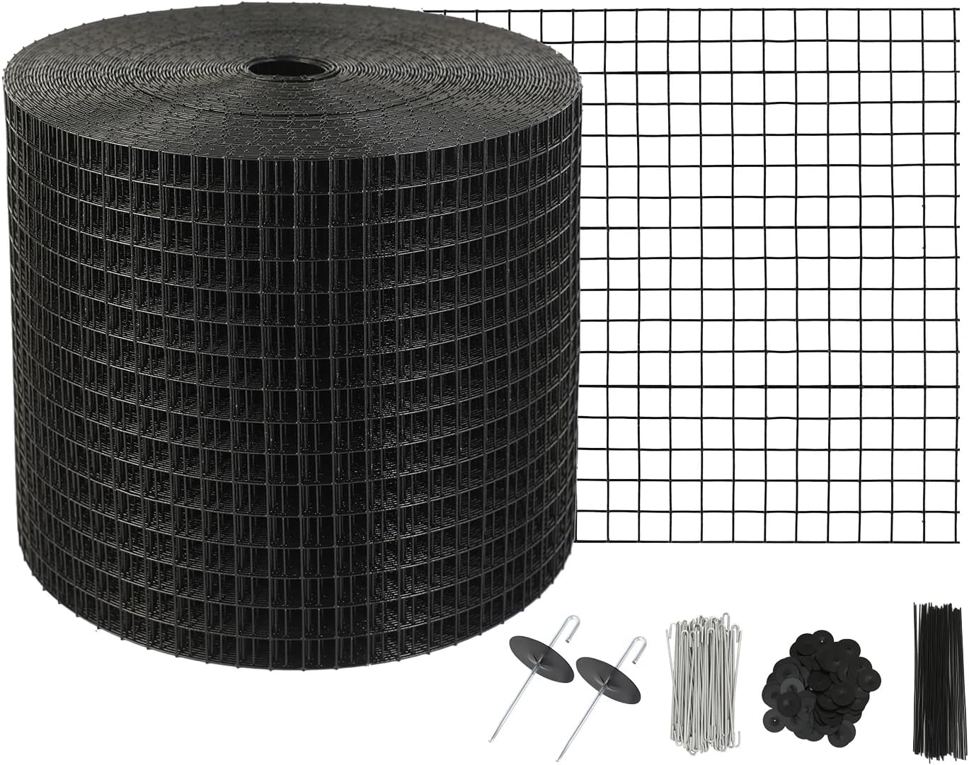 VEVOR 6 Inch X 100Ft Solar Panel Bird Guard, Critter Guard Roll Kit with 60Pcs Stainless Steel Fasteners, Solar Panel Guard with Rust-Proof PVC Coating, 1/2 Inch Wire Roll Mesh image number 4