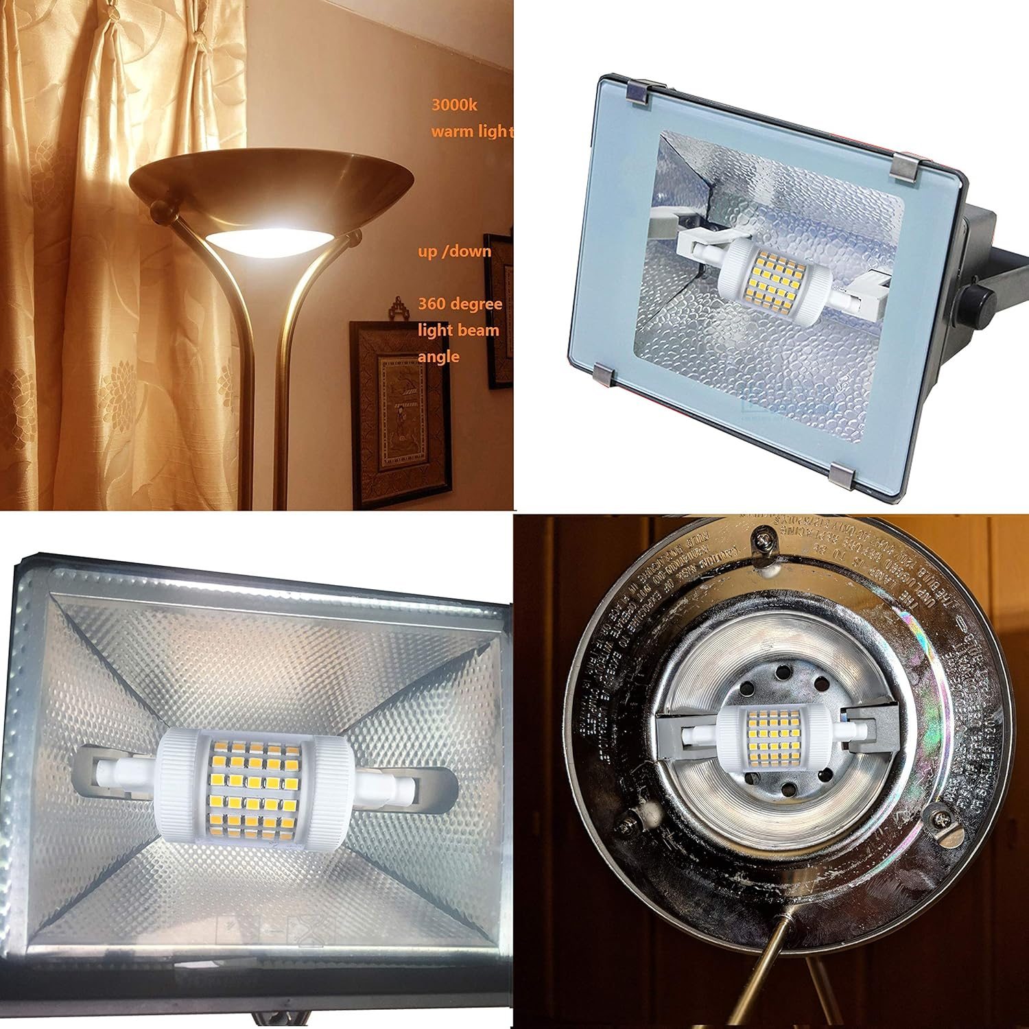 QLEE 12 W R7S LED Lamp 78 Mm 150 W Equivalent Halogen Lamp 3.1 Inch Dimmable Double-Ended J Base T3 R7S 78 Mm LED Lamp 220 V Floodlight Reading Work Safety Floor Lamp Soft Light 2 Pieces