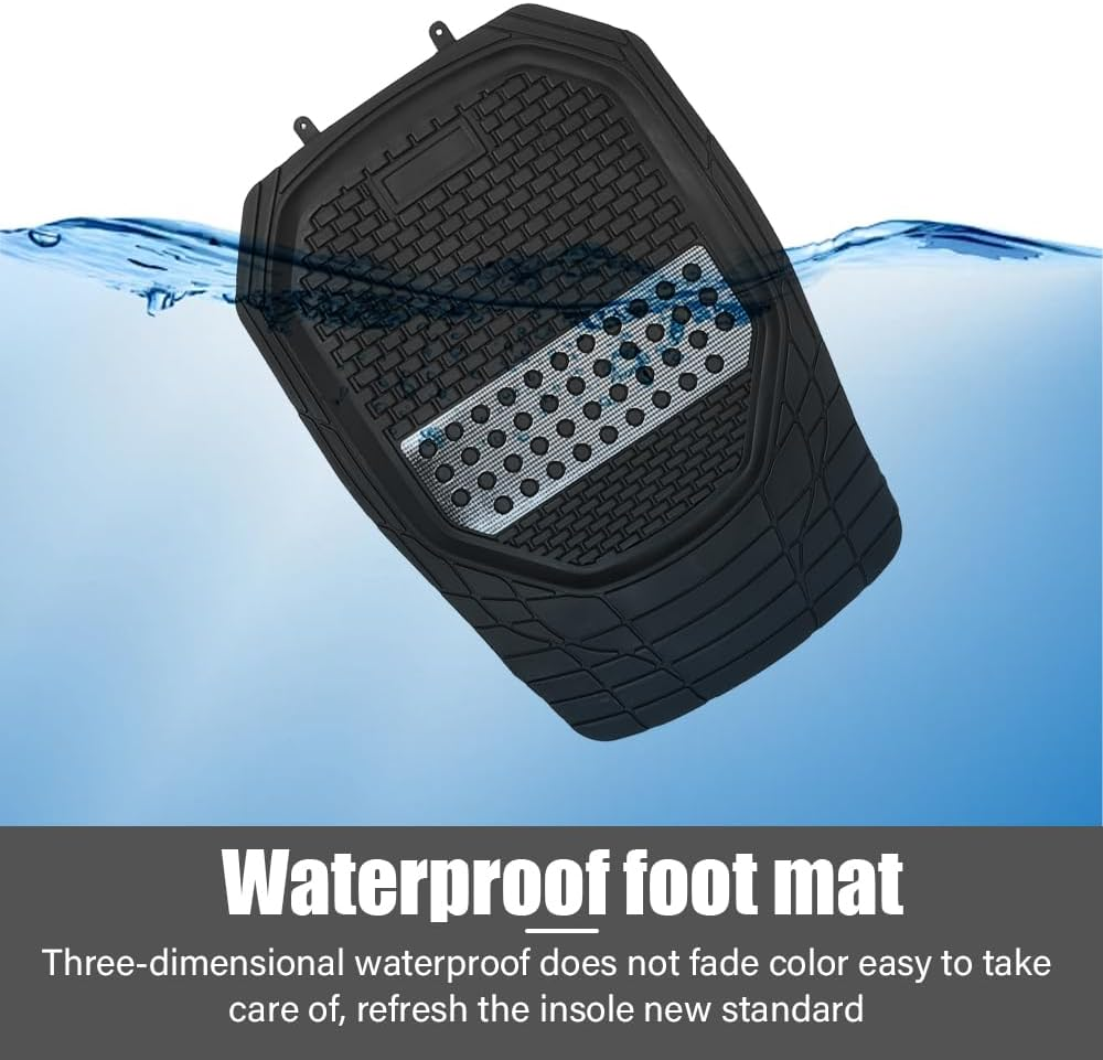 4 Pcs Car Floor Mats,Heavy-Duty PVC Floor Mats,Universal Waterproof Foot Pads,All-Round Protection Car, All Weather Car Floor Mats,For Cars, Trucks, and SUV image number 4