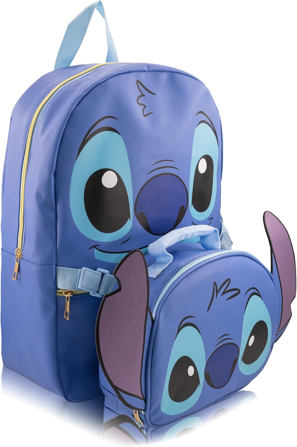 Disney Stitch Backpack with Lunch Box for Girls | Stitch Insulated Lunch Bag Lunch Box for Girls, Boys, Toddlers | Stitch Blue Backpack for School and Reusable Lunchbox image number 1