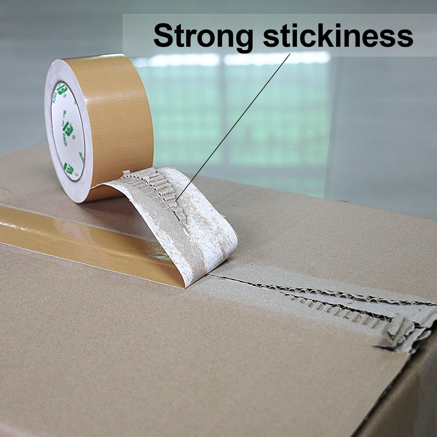 Heavy Duty Brown Duct Tape, Multi-Use Easy Tear Gaffer Waterproof Cloth Tape for Repairing, Maintenance and Industrial Use, 1.88 Inch X 32.8 Yards, 9 Mil Thick, 2 Roll, BOMEI PACK image number 2