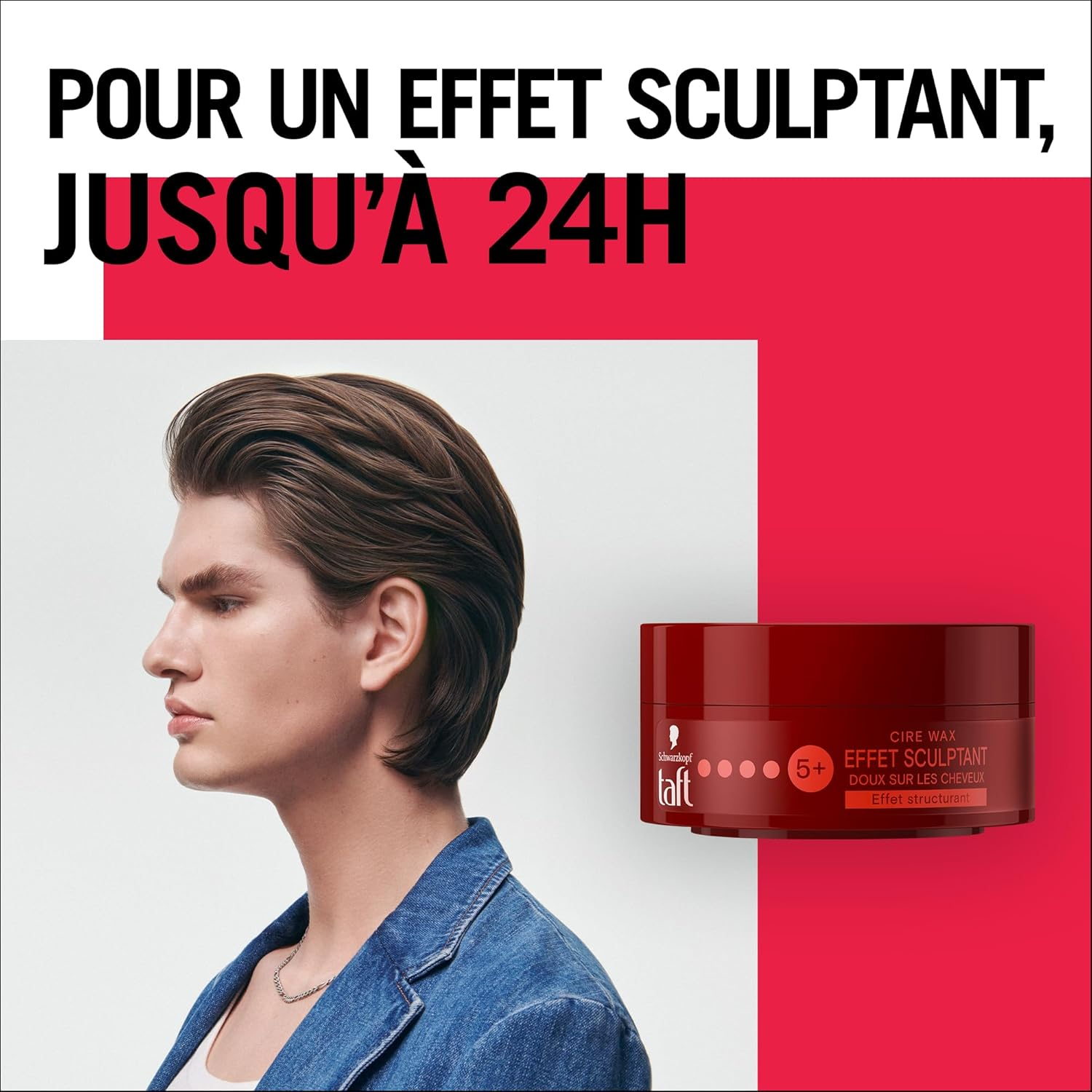 Schwarzkopf - Taffeta - Wax Wax - Hair Wax for Men - Shaping Effect - Strong Hold - Long Hold - 24 Hours Hold - Styling Hair - 75Ml Tin image number 4