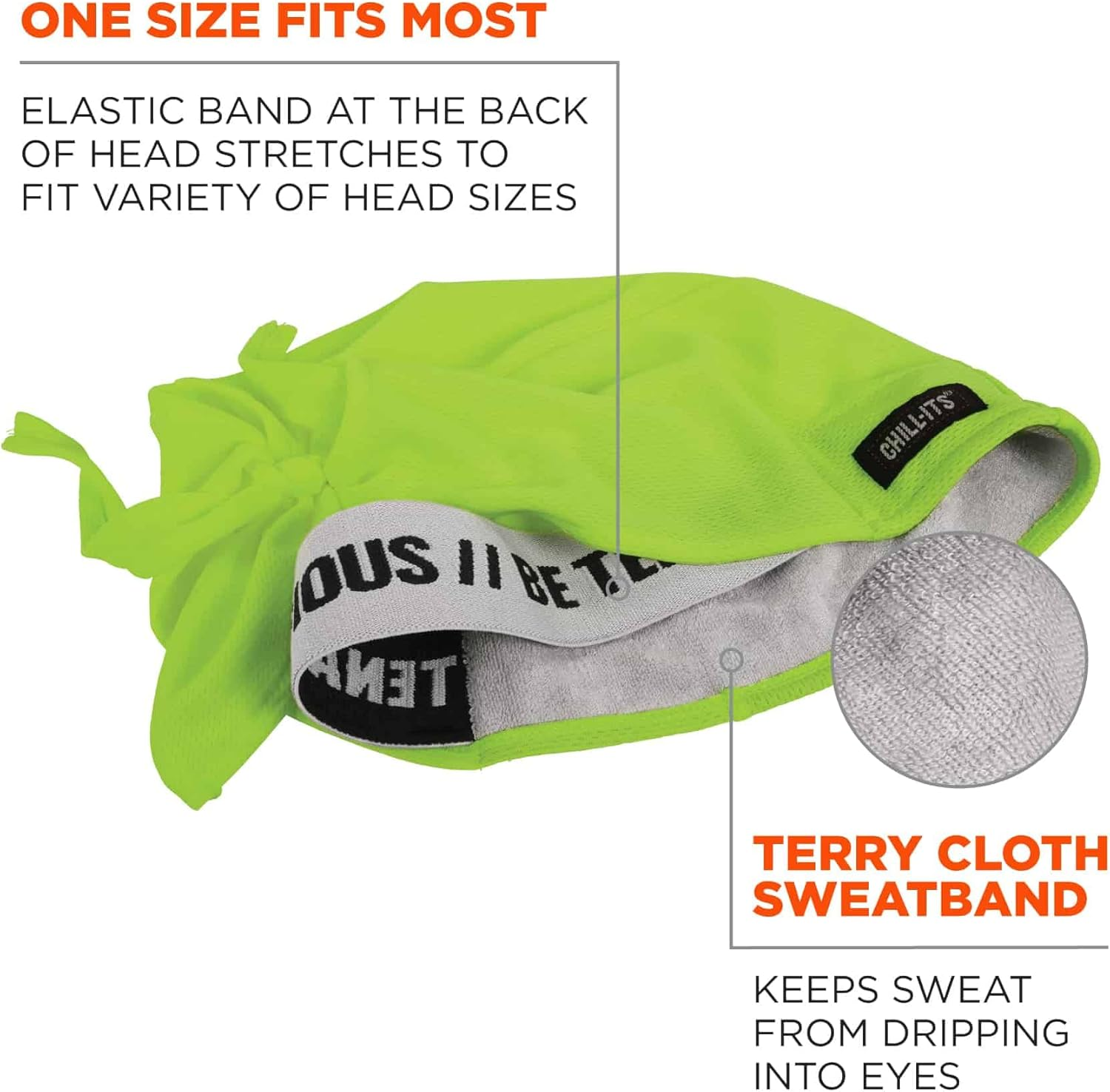 Ergodyne 6615 High-Performance Dew Rag, Lime - Camo image number 2
