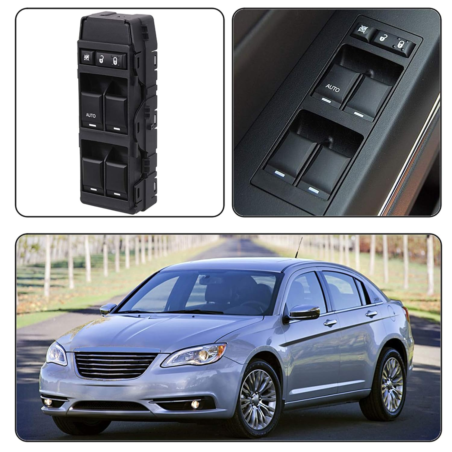 Master Power Window Switch Front Left Driver Side, Compatible with 2008-2013 Dodge Avenger Caliber Charger Magnum Dakota 07-10 Chrysler 200 300 Sebring 11-13 Jeep Compass Patriot 4602780AA, 4602780AB image number 5