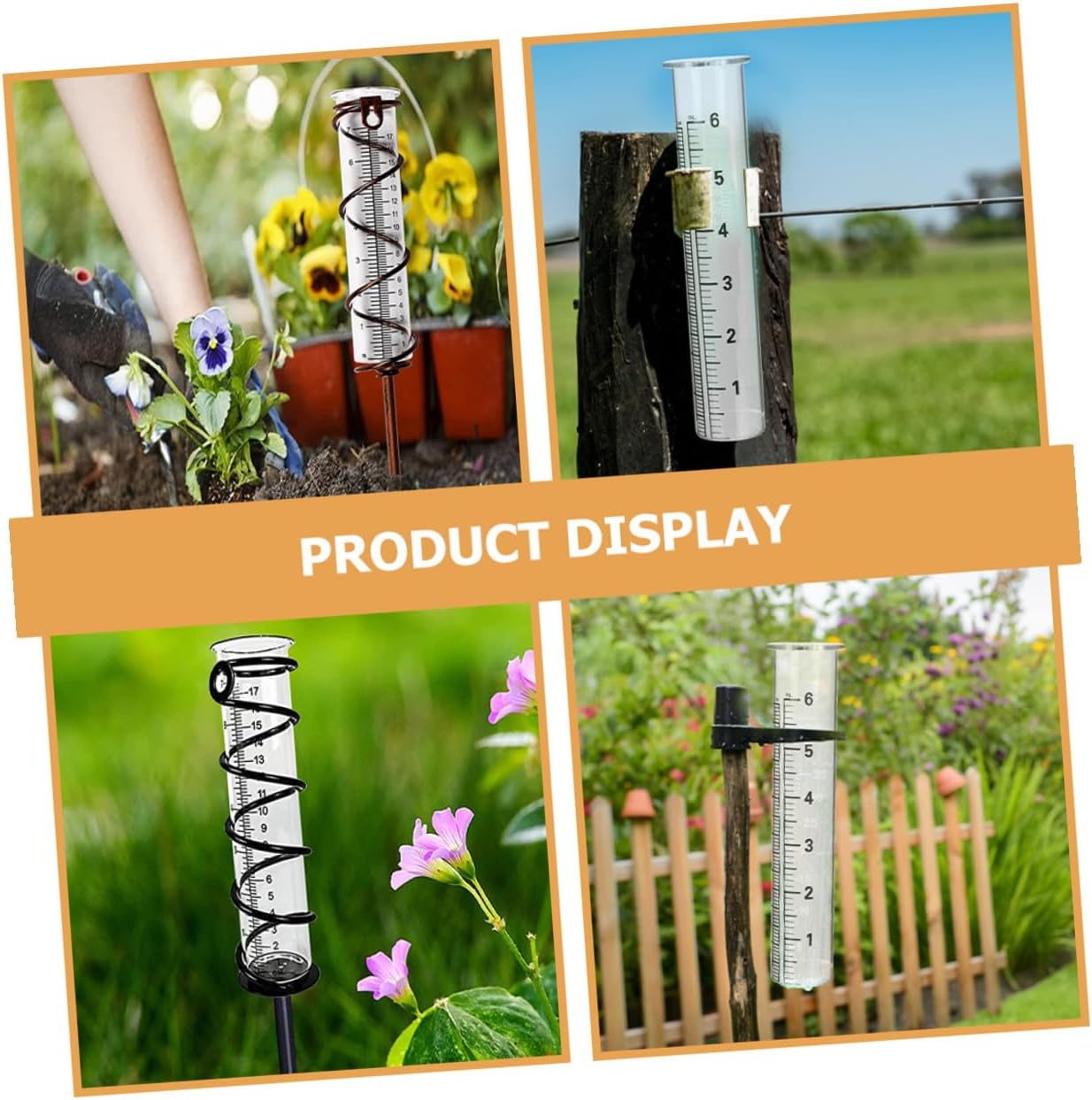 NOLITOY 4Pcs Glass Rain Gauge Tubes Replacement with Accurate Measuring Cylinders for Garden Lawn Outdoor Rainfall Measurement Tool image number 5