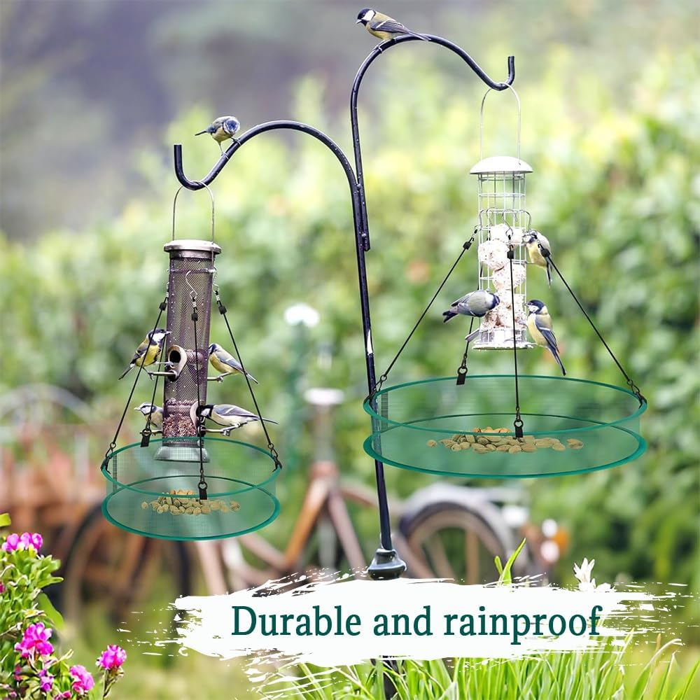 2 Packs Seed Catcher for Bird Feeders, with Adjustable Hanging Hoop, Reducing Waste, Outdoor Garden Accessories, Hanging Hoop Bird Seed Catcher Tray for Hummingbird Feeders image number 4