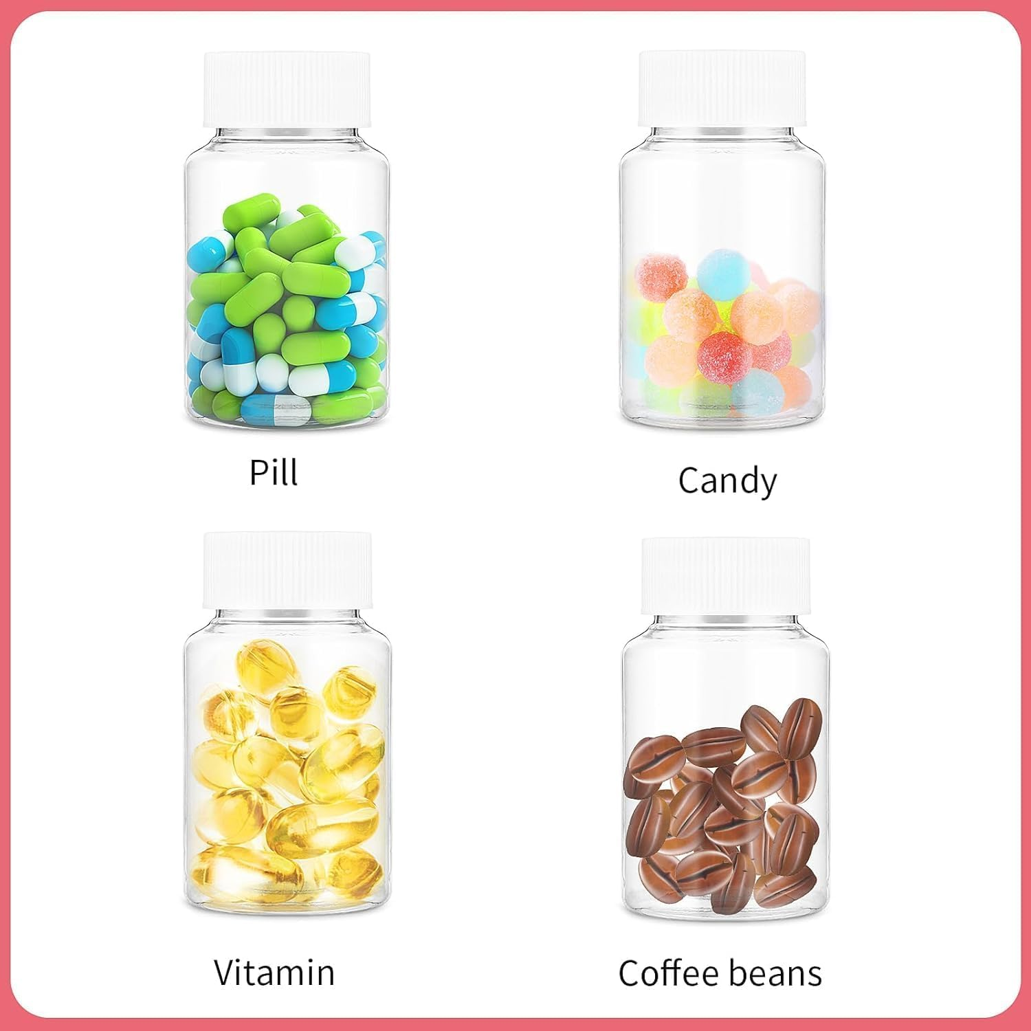 4Pcs Clear PET Plastic Bottling Bottle, 80Ml Empty Organizer with Caps, Small Travel Bottling Bottle, Containers for Liquid Solid Powder (Transparent, 80Ml) image number 6