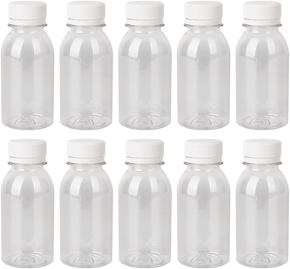 10 Pcs Empty Juice Bottles,100Ml Portable Bottle, Reusable Clear Drink Containers with Lids for Juicing, Smoothie, Milk, Drinking image number 6