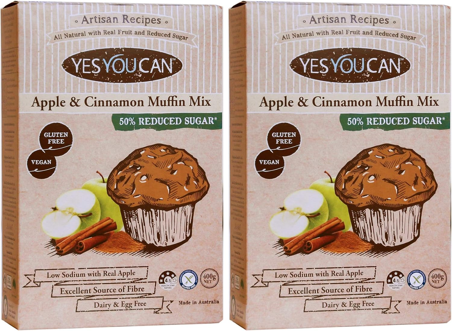 Yes You Can Apple and Cinnamon Muffin Mix 400 G