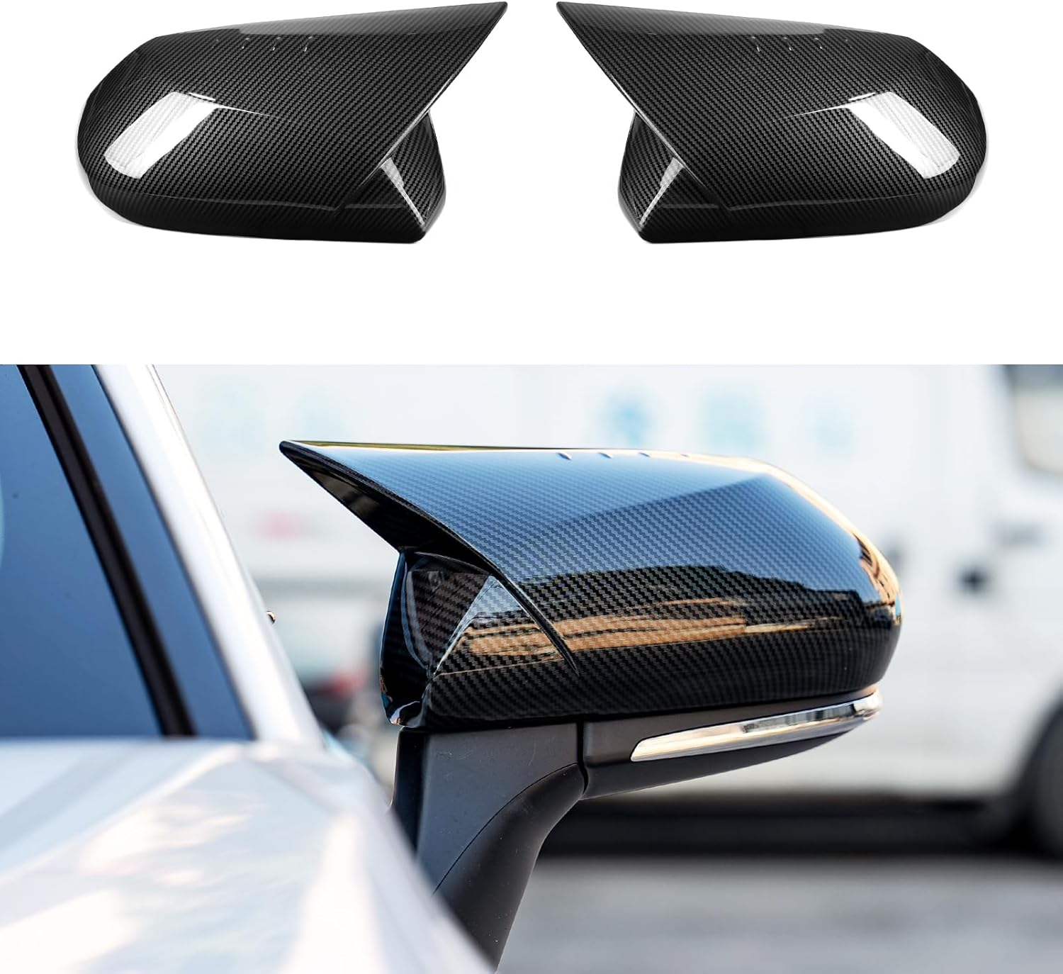 CKE for Toyota Corolla 2024 2023 2022 2021 2020 Accessories Sport Car Rearview Mirror Cover Trims Rear View Mirror Guard Protector Caps -Glossy Black