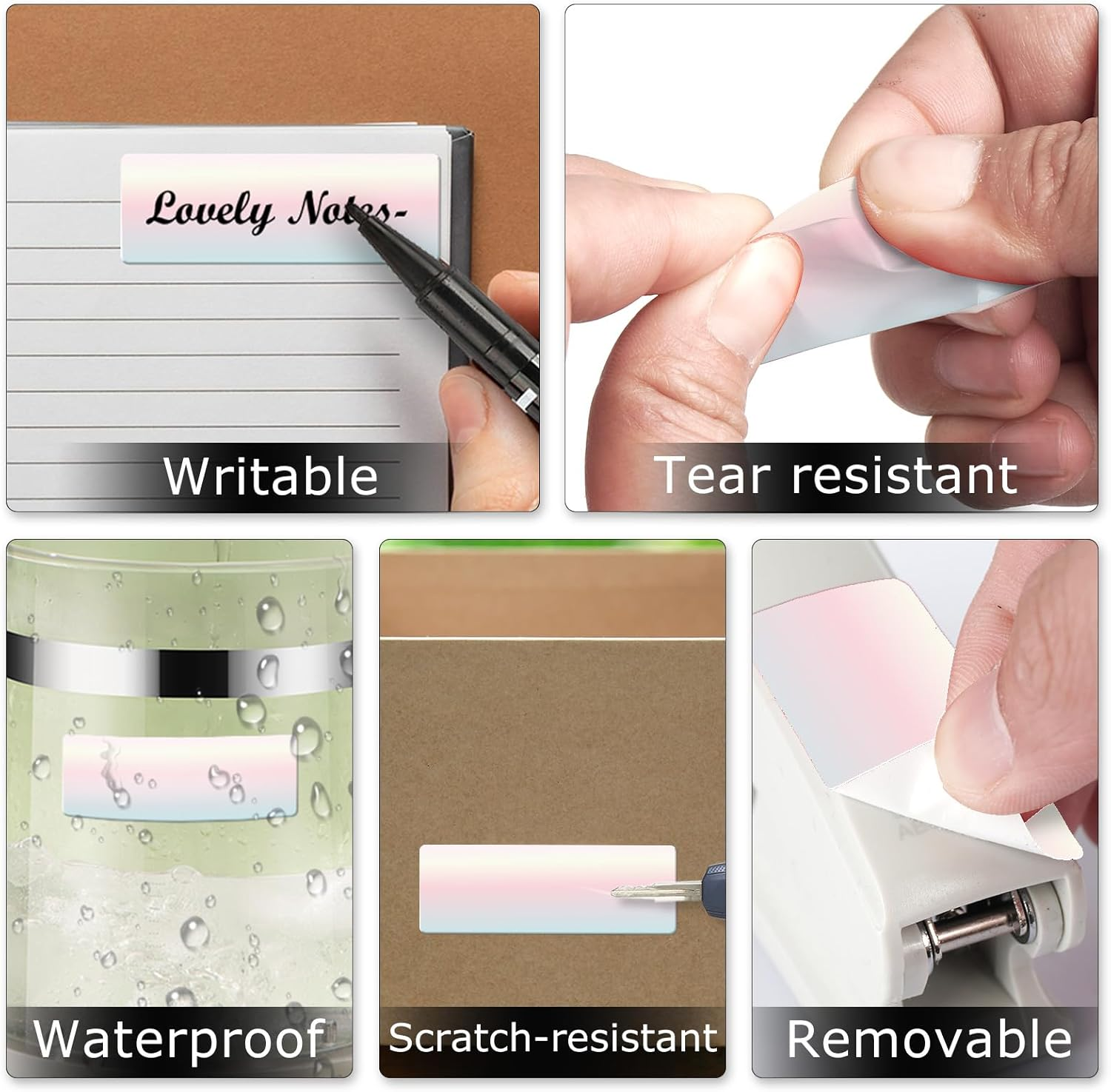 Direct Thermal Labels Rectangle Red Gradient Color Stickers 2 X 1 Inch Self-Adhesive Gradual Change Dot Decal Name Tag for DIY Design QR Code Logo Business 500 PCS - Red image number 2