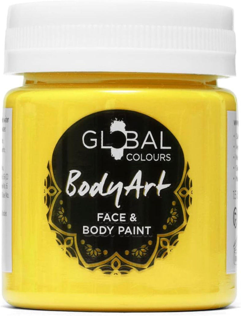 Global Colours Yellow - Bodyart Paints - 45Ml | Artist Paints