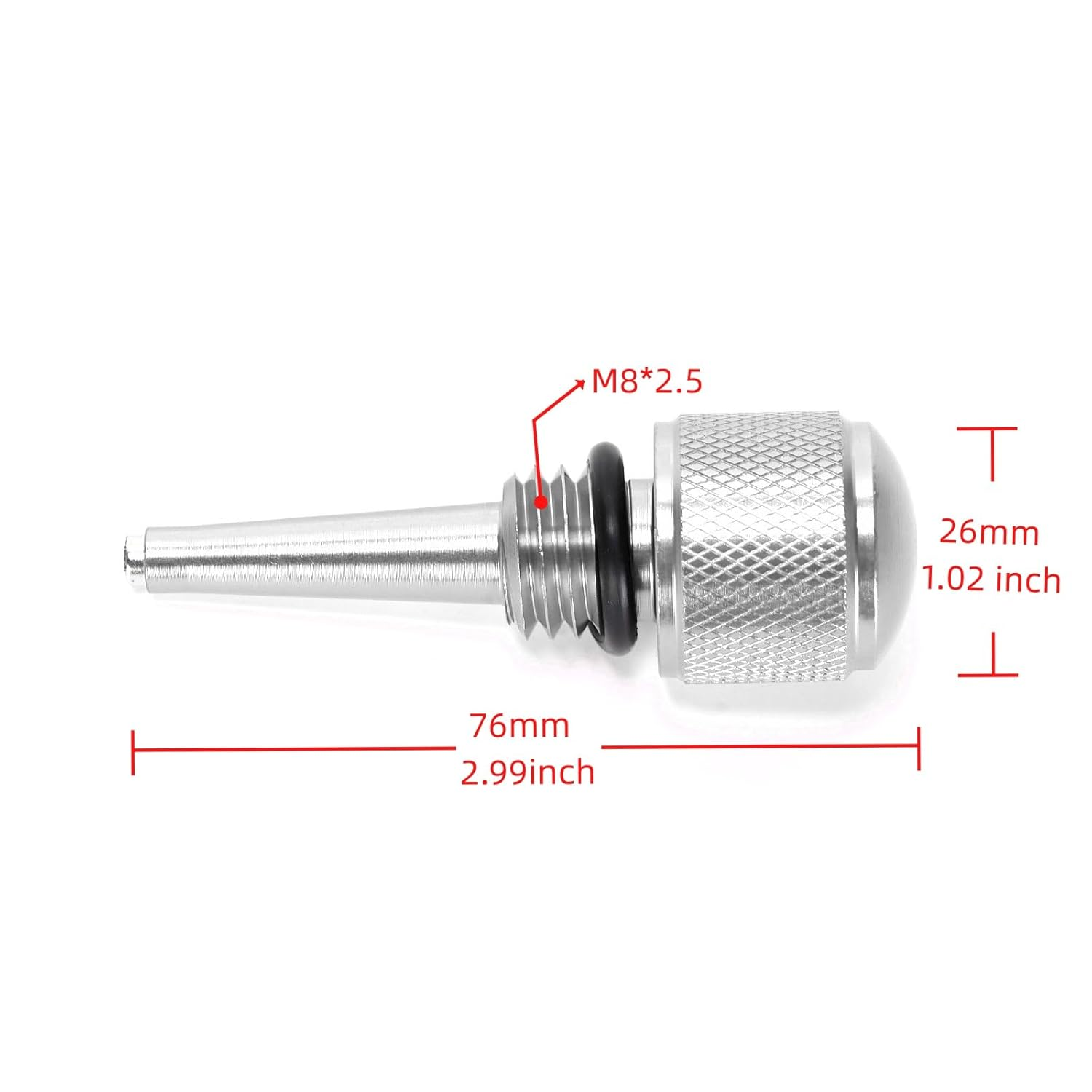 1Pcs 55201 Silver Magnetic Oil Dipstick M18-2.5 Thread with Washer Compatible with Yamaha Ef2000Is Ef1000Is,Compatible with Powerhorse 42411 - Red image number 6