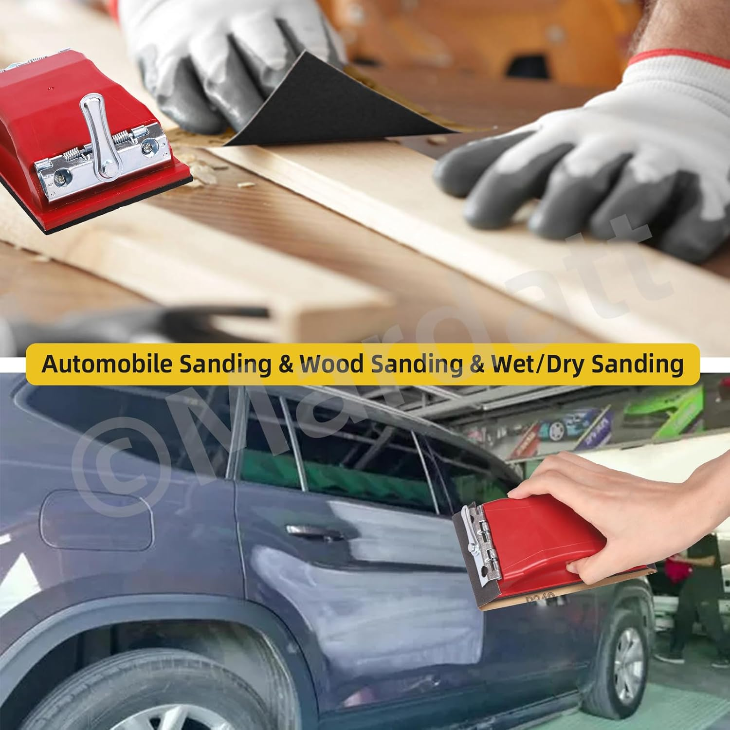 Mardatt 45Pcs Sandpaper, Sanding Block Sander & Paint Brush Set, 120 to 3000 Grit Assorted Wet & Dry Sandpaper, Hand Sander and Wall Paint Brushes, 9X3.6 Inch Sanding Sheets for Automotive Sanding image number 6