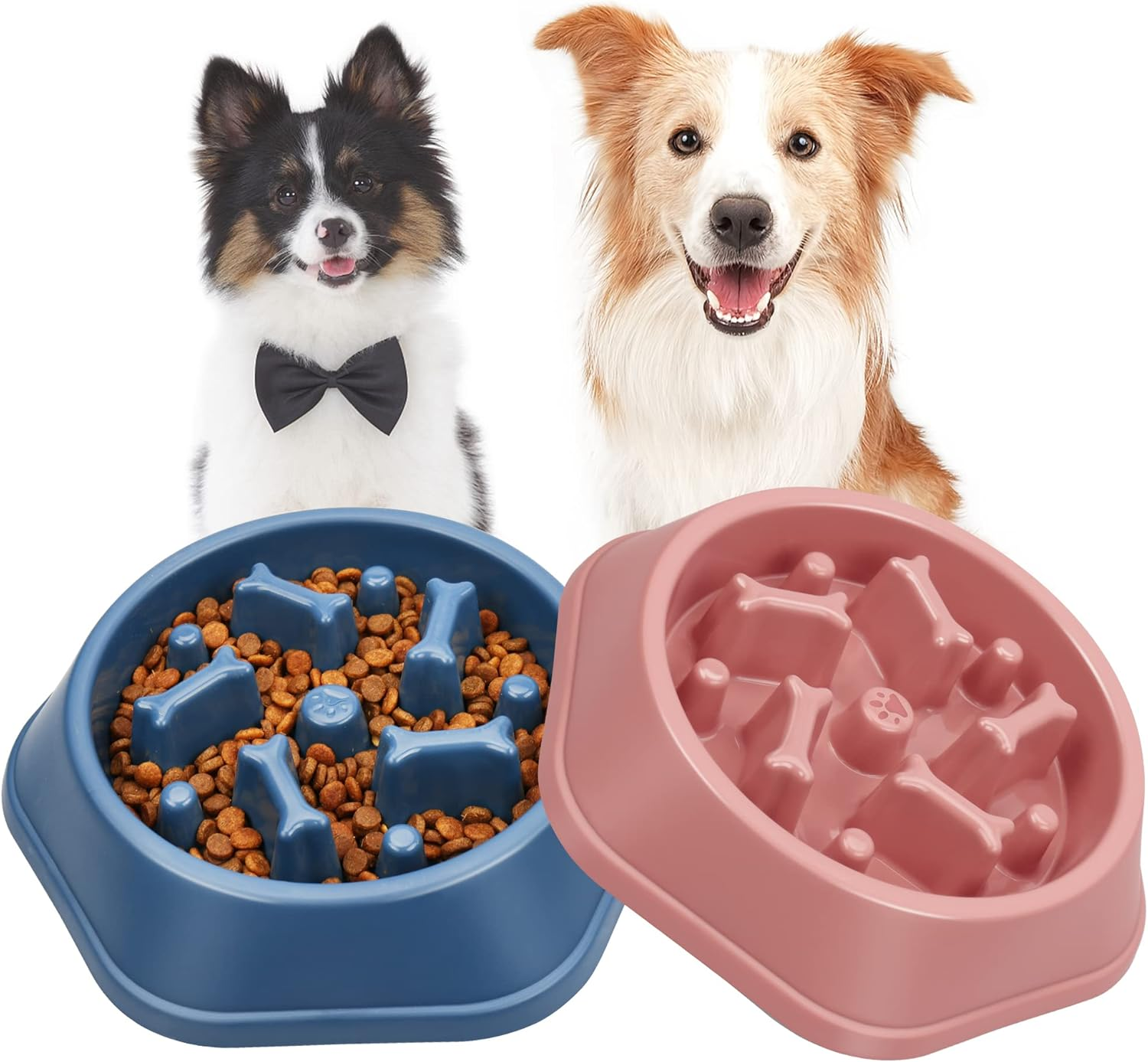 UPSKY Slow Feeder Dog Bowl - Anti-Chocking, Interactive Puzzle Bowl for Slow down Eating, Anti-Slip, Bloat Stop Maze, Small Medium Dogs