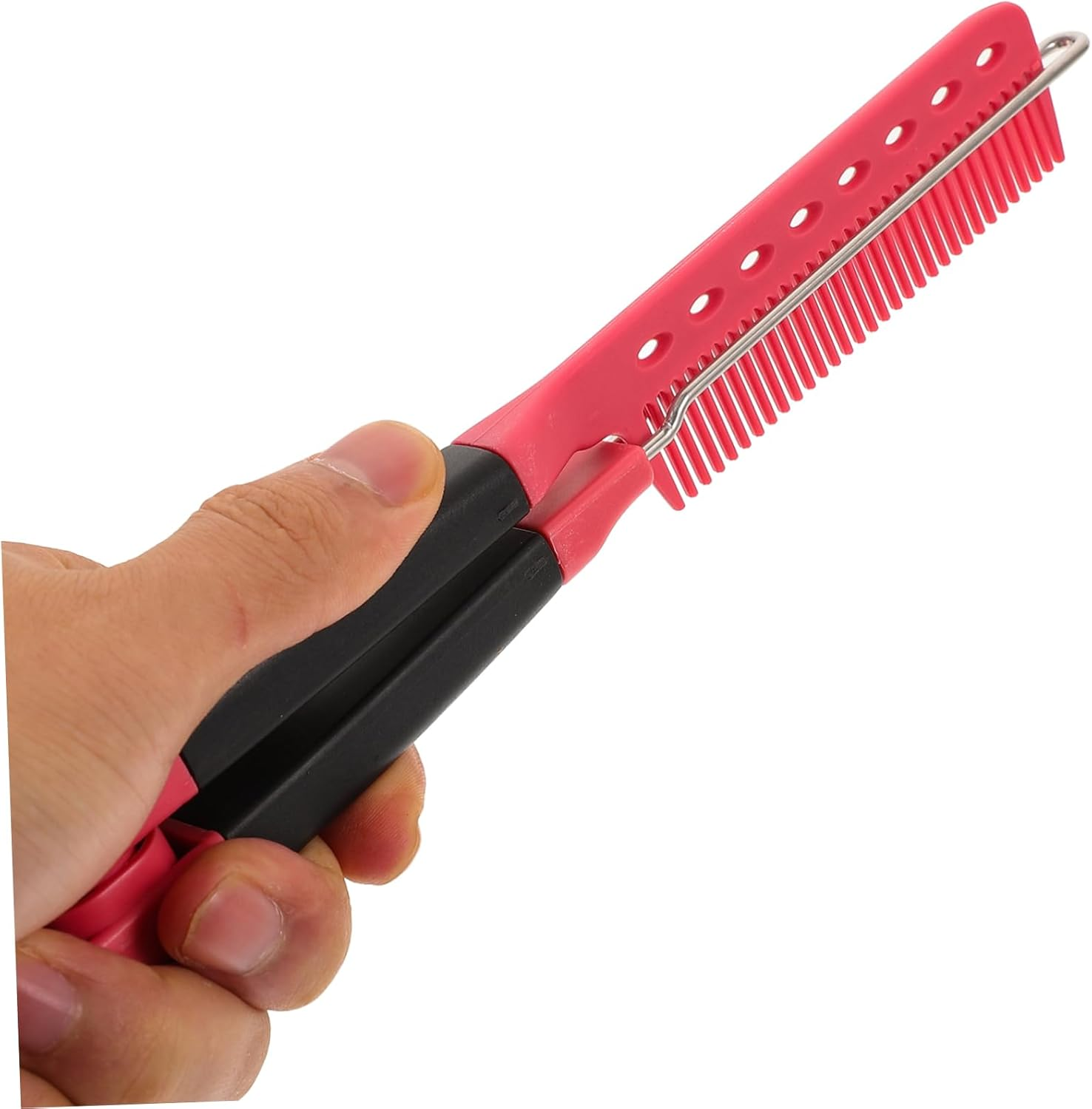 LOORGVEL V-Shaped Hair Straightener Comb 1 Piece Folding Hair Styling Tool for Women Adjustable Hairbrush for Straightening and Curling for Home Use image number 5