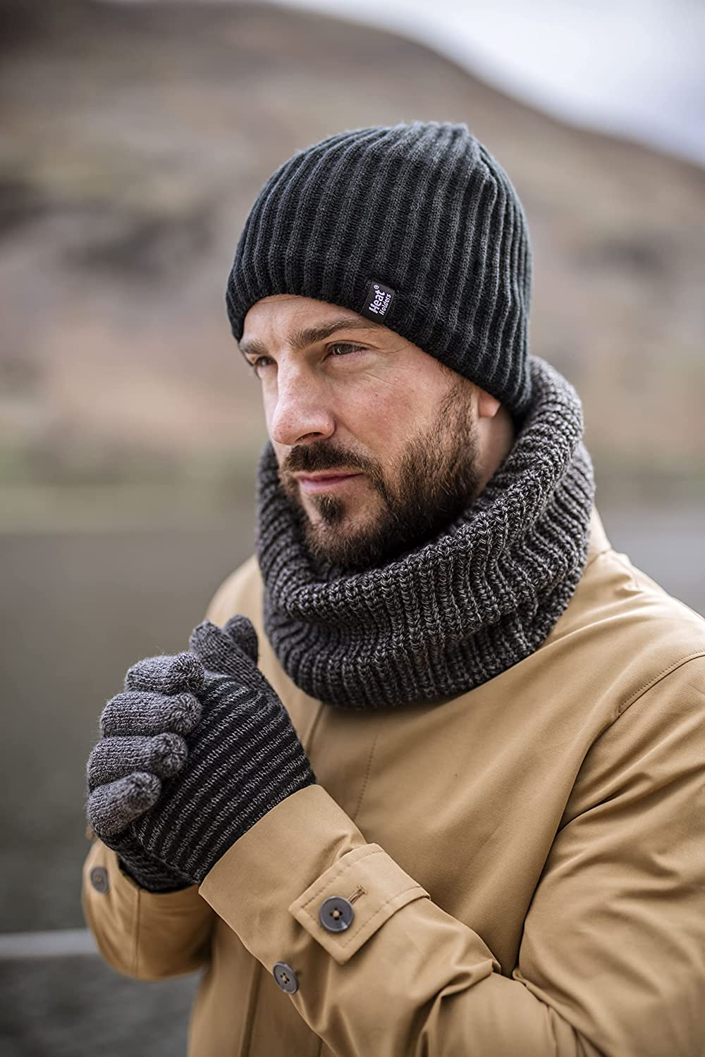 HEAT HOLDERS | Sockshop | Halden Thermal Beanie | Winter Warmth | Soft Knit & Insulated Lining | Men'S One Size - Charcoal Twist image number 6