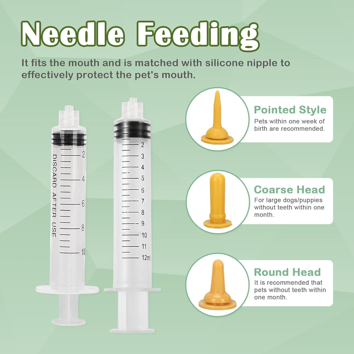 10Pcs Pet Nursing Bottle Set with Case, Including Feeding Bottle and Syringe with Nipples, Newborn Pet Feeding Nipple Set with 4 Pacifiers for Kittens, Rabbits, Puppies and Other Small Animals - B Kit image number 6