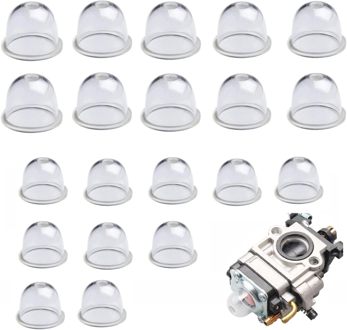 Xinghonyac 20 Pcs Primer Bulbs, Fuel Primer Bulb Pump 19Mm & 22Mm Transparent Carburetor Oil Cup, Replacement Primer Bulbs for Chainsaws, Trimmer, Blowers Cutter Lawn Mower image number 5