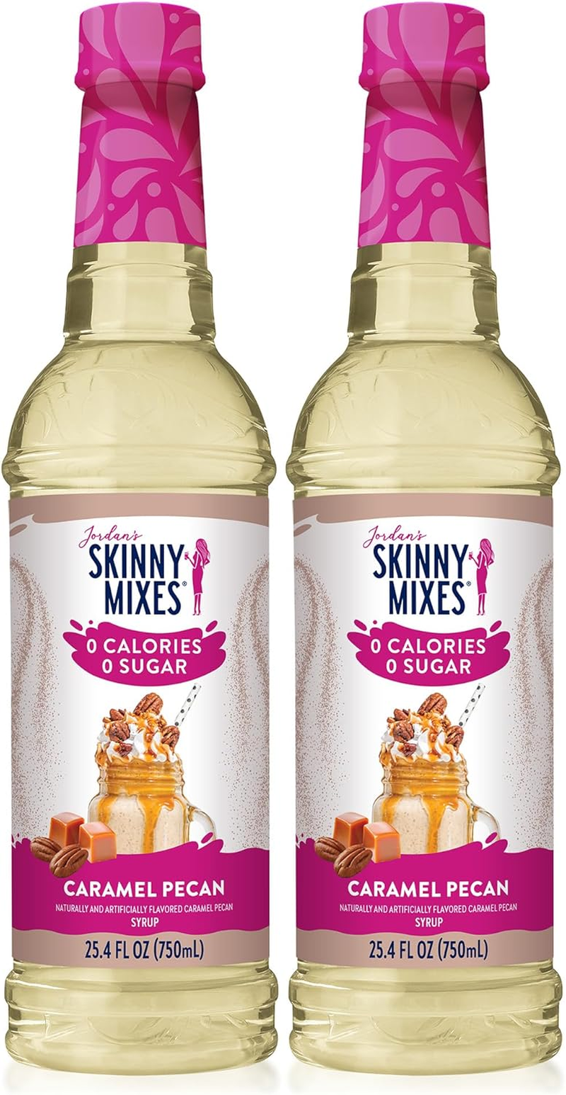 Jordan'S Skinny Syrups Sugar Free Coffee Syrup, Caramel Pecan Flavor Drink Mix, Zero Calorie Flavoring for Chai Latte, Protein Shake, Food & More, Gluten Free, Keto Friendly, 25.4 Fl Oz, 2 Pack image number 4