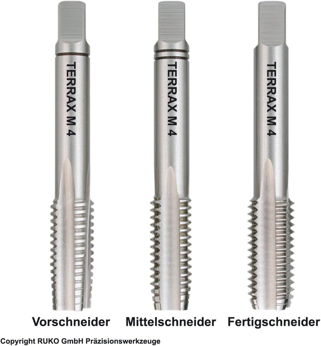 Ruko DIN352 Terrax HSS Hand Taps Set, M4 X 0.7 Mm Size image number 5